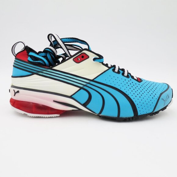 NIB Puma Toori Run C Anime-Inspired Sneaker Blue-White-Flame Scarlet Mens Size 7 - Picture 2 of 16